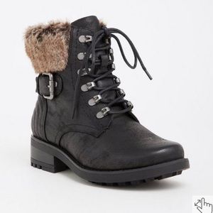 Torrid FUR HIKER BOOTIE - FAUX LEATHER BLACK (WW) SIDE 9